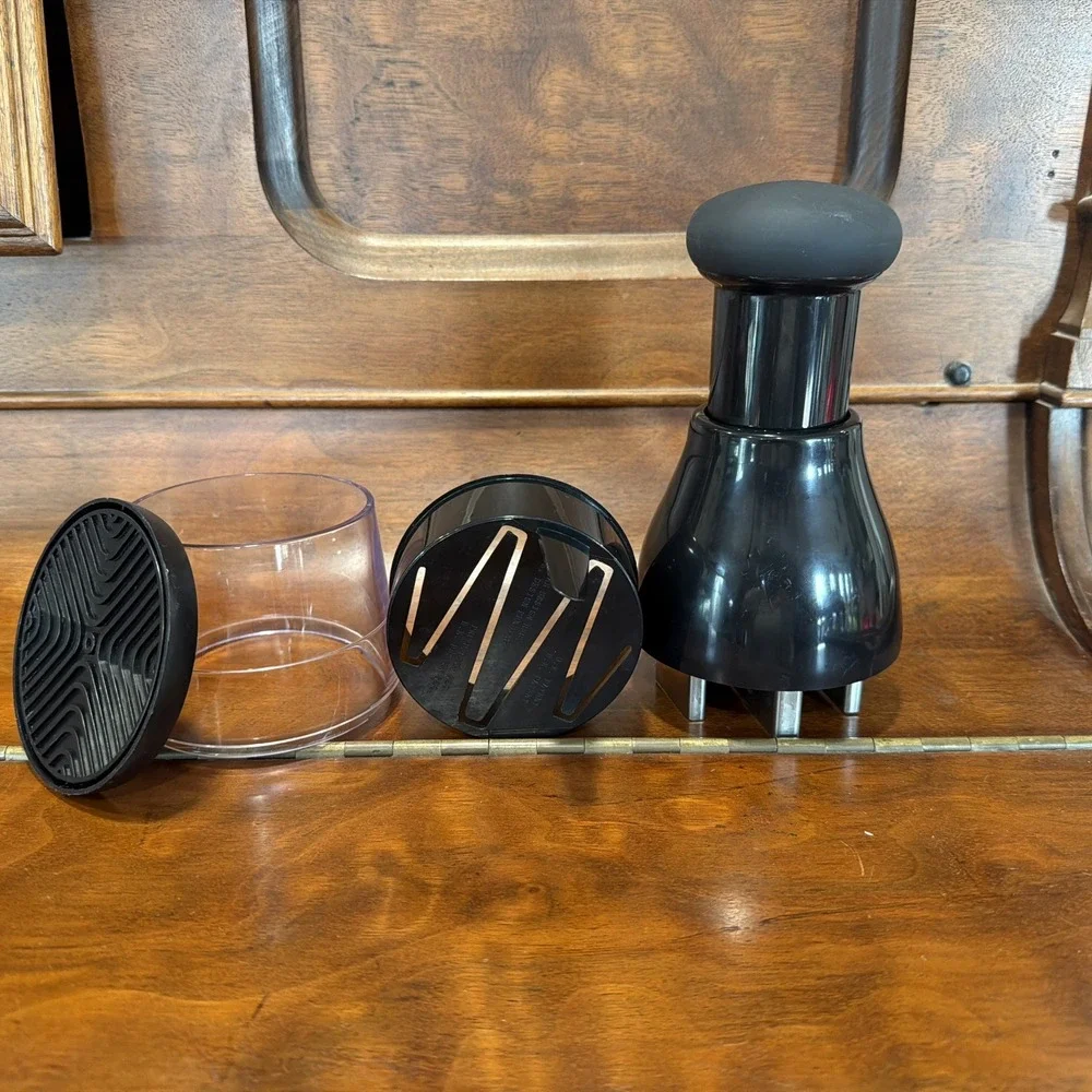KitchenAid Black Manual Hand Food Chopper with Rubber Handle & Bottom Lid